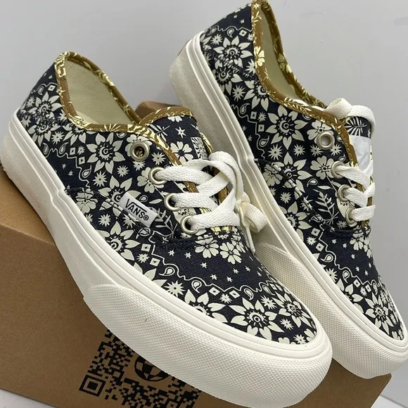 Vans WMNS Floral Black White Sneakers Authentic Vr3Trippy Floral Asphalt/Mar