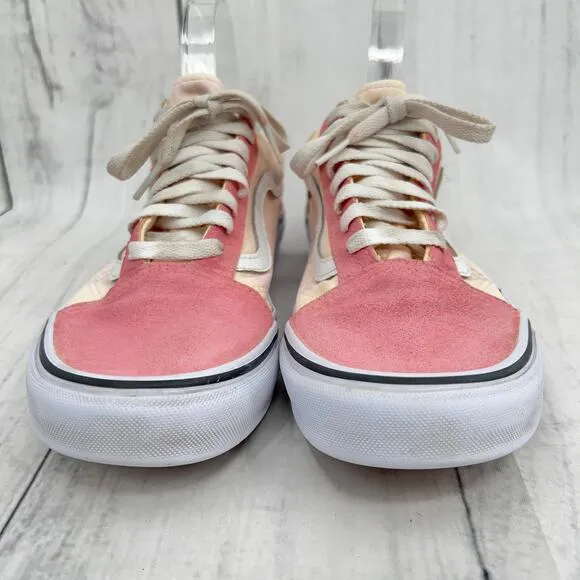 Vans Women's 9.5 Custom Pink Old Skool Suede Canvas Skate Sneaker Shoes
