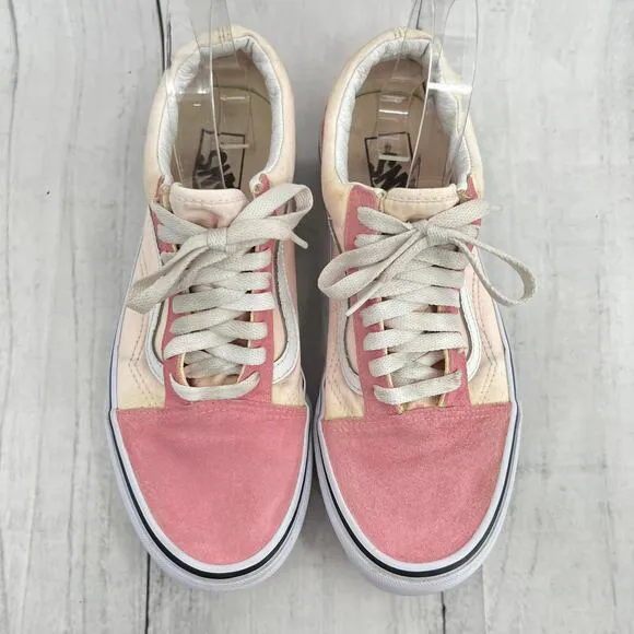 Vans Women's 9.5 Custom Pink Old Skool Suede Canvas Skate Sneaker Shoes