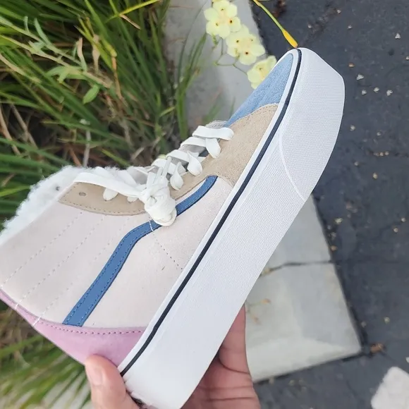 Vans Women's Platform Shoes - Pink, Blue, Tan