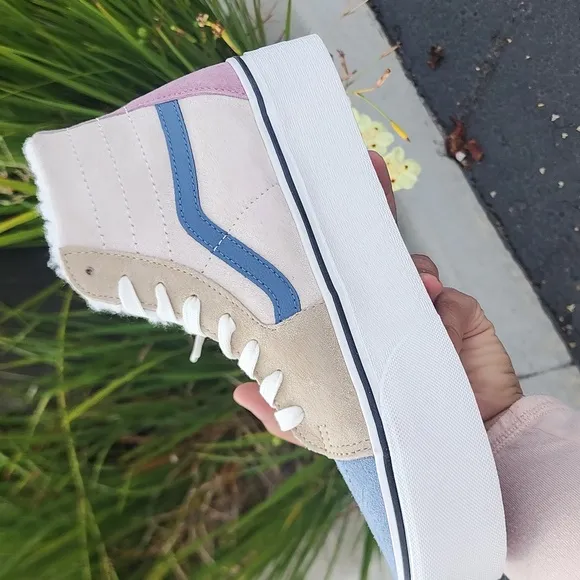 Vans Women's Platform Shoes - Pink, Blue, Tan