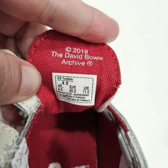 Vans X David Bowie Old Skool Kids Shoes Toddler Size 4.5 Aladdin Sane RETRO EUC