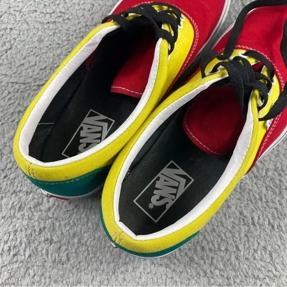 Vans era platform Shoe Tri Block Green Red Yellow Unisex Sneaker Women 9 Men 7.5