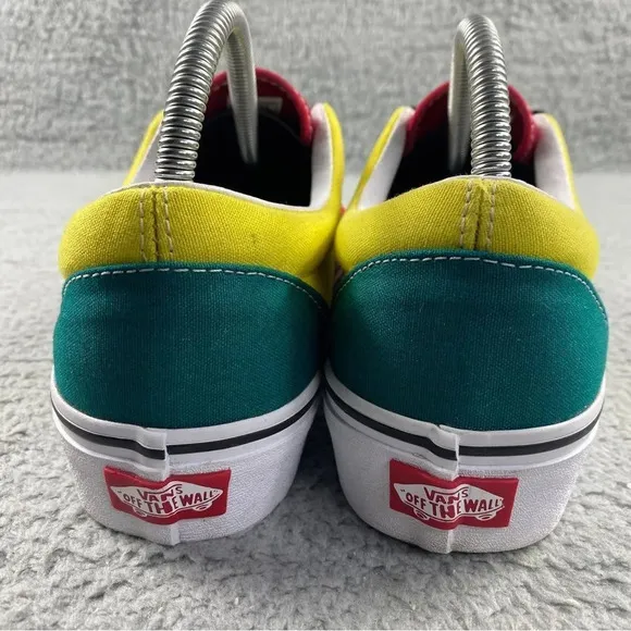 Vans era platform Shoe Tri Block Green Red Yellow Unisex Sneaker Women 9 Men 7.5