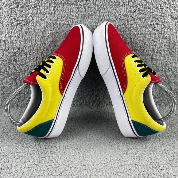 Vans era platform Shoe Tri Block Green Red Yellow Unisex Sneaker Women 9 Men 7.5