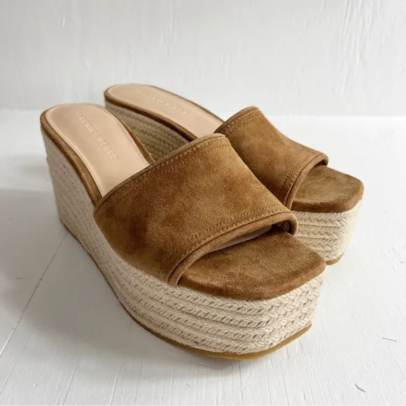 Veronica Beard Gable Suede Platform Espadrille Sandals Size 8.5 Hazelwood