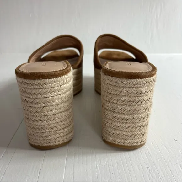 Veronica Beard Gable Suede Platform Espadrille Sandals Size 8.5 Hazelwood