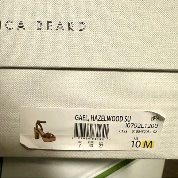 VERONICA BEARD Gael Braided Ankle Strap Sandal Platform Heels New in Box 10 Wood