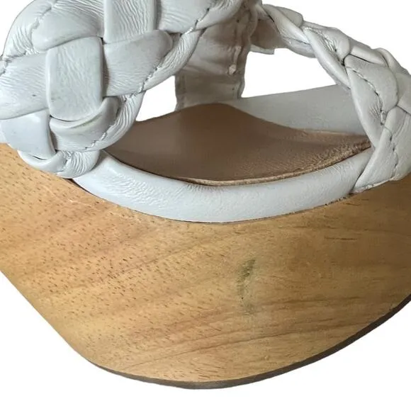 Veronica Beard Gael Platform Braided Leather Ankle Strap Heeled Sandals Size 10