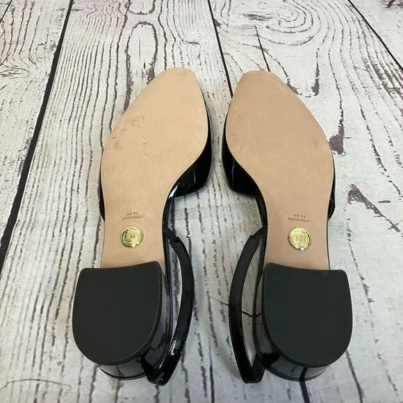 Veronica Beard Shoes Womens 10.5‎ Black Cecile Sling Back Patent Leather