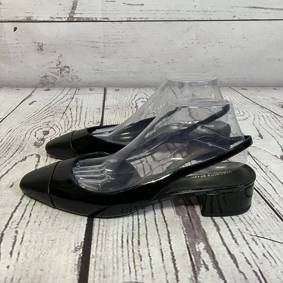 Veronica Beard Shoes Womens 10.5‎ Black Cecile Sling Back Patent Leather