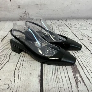 Veronica Beard Shoes Womens 10.5‎ Black Cecile Sling Back Patent Leather