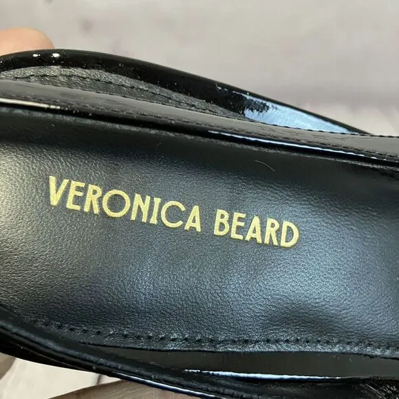 Veronica Beard Shoes Womens 10.5‎ Black Cecile Sling Back Patent Leather