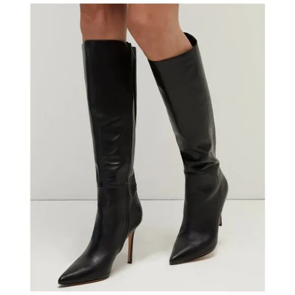 Veronica Beard Women's Lisa Pointed Toe High Heel Boots Black NIB 698 Sz 7.5