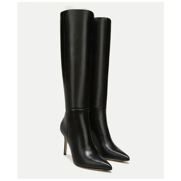 Veronica Beard Women's Lisa Pointed Toe High Heel Boots Black NIB 698 Sz 7.5