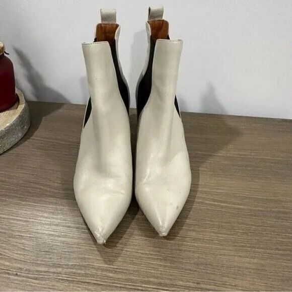 Veronica Beard Women's Parker Kitten heel Bootie in Bone Sz 7