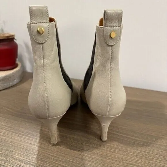 Veronica Beard Women's Parker Kitten heel Bootie in Bone Sz 7