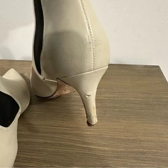 Veronica Beard Women's Parker Kitten heel Bootie in Bone Sz 7