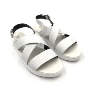 Via Spiga White Leather Kalia 1 Inch Platform Sandals Size 8.5