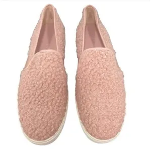 Vince Blair Blush Pink Faux Shearling Slip-On Sneaker Comfort Shoes US8 EU38