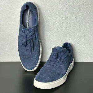 Vince Camuto Barnett Ocean Blue Suede Low-Top Sneakers Mens‎ 12 Lace Up Shoes
