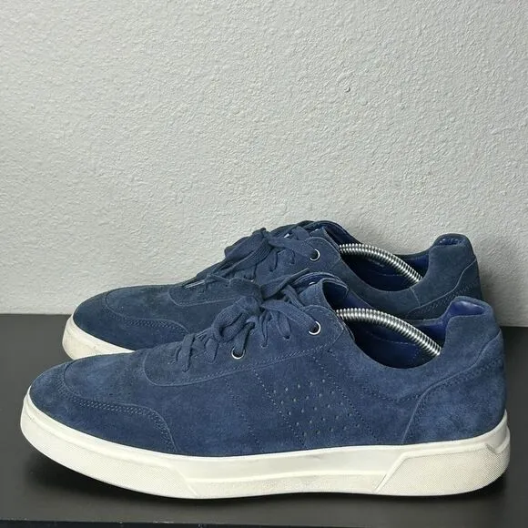 Vince Camuto Barnett Ocean Blue Suede Low-Top Sneakers Mens‎ 12 Lace Up Shoes