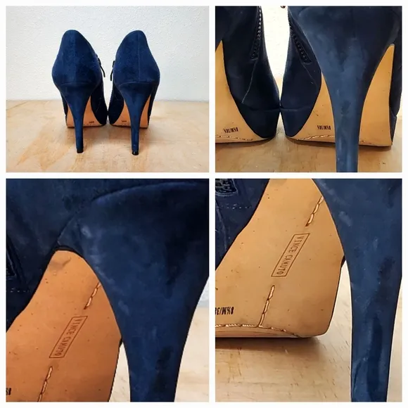Vince Camuto Blue Elvin Platform Suede Heels Size 8.5