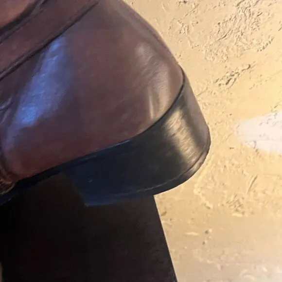 Vince Camuto brown leather riding boots: true countryside chic