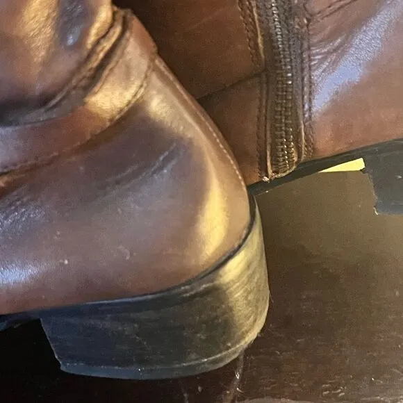 Vince Camuto brown leather riding boots: true countryside chic