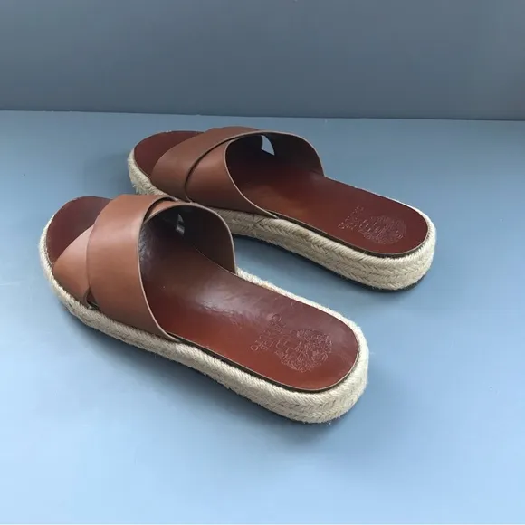 Vince Camuto Carran Slip On Platform Espadrille Leather Sandals 10M Revolve Boho