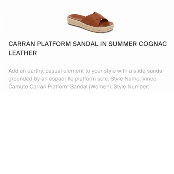 Vince Camuto Carran Slip On Platform Espadrille Leather Sandals 10M Revolve Boho