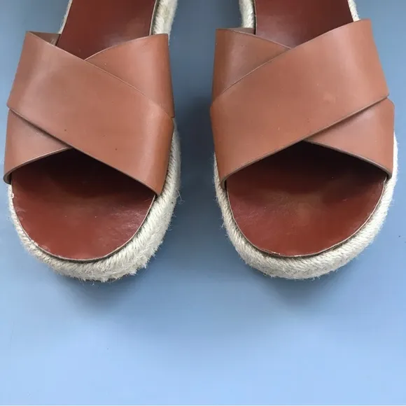 Vince Camuto Carran Slip On Platform Espadrille Leather Sandals 10M Revolve Boho