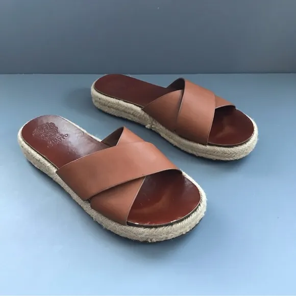Vince Camuto Carran Slip On Platform Espadrille Leather Sandals 10M Revolve Boho