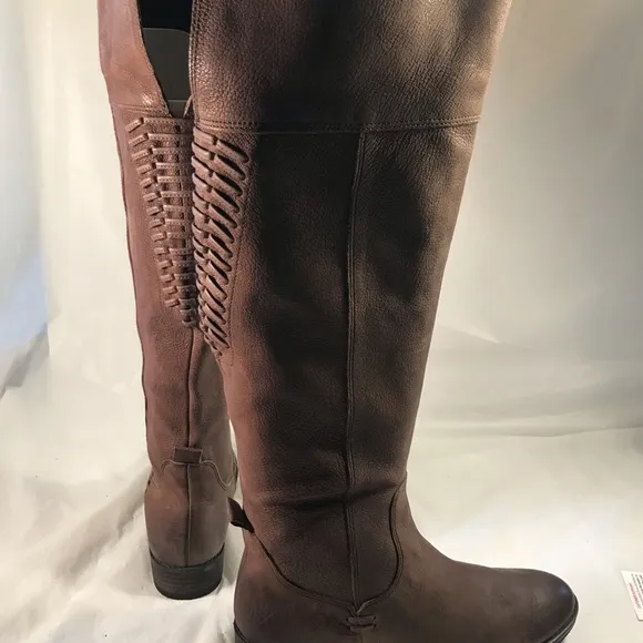 Vince Camuto Patamina Women’s Brown Soft Leather Knee High Chic Riding Boots