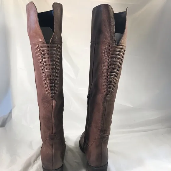 Vince Camuto Patamina Women’s Brown Soft Leather Knee High Chic Riding Boots