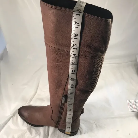 Vince Camuto Patamina Women’s Brown Soft Leather Knee High Chic Riding Boots