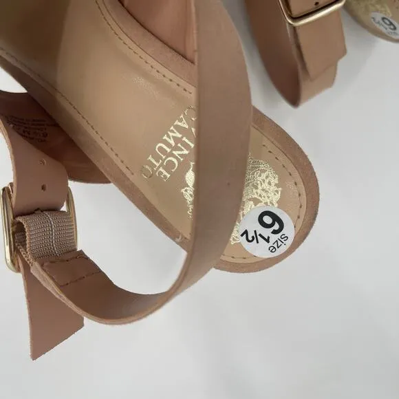 Vince Camuto Sandals Size 6.5 Jenevya Platform Criss Cross Suede Leather Boho