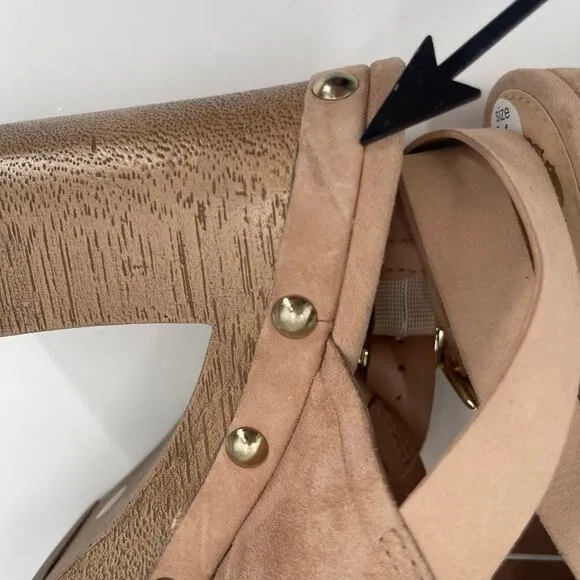 Vince Camuto Sandals Size 6.5 Jenevya Platform Criss Cross Suede Leather Boho