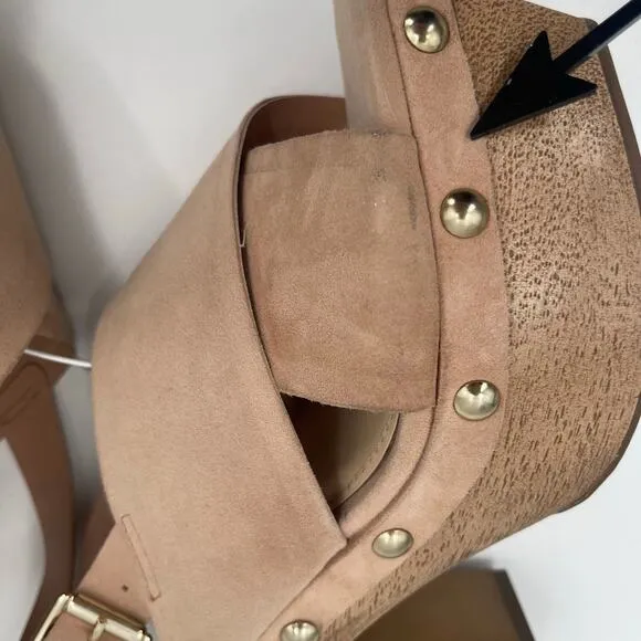 Vince Camuto Sandals Size 6.5 Jenevya Platform Criss Cross Suede Leather Boho