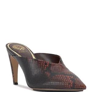 Vince Camuto Women's Bridget Animal Print Pointed Toe Leather Mules Size 6