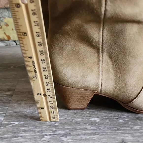 Vince Camuto Womens Heeled Leather  Suede Over the Knee Suede Boots Tan Sz 6.5M