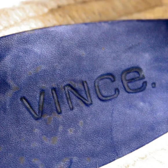 Vince Emilia Cobalt Blue Leather Platform Espadrille Sandals Elise Size 9