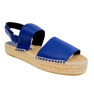 Vince Emilia Cobalt Blue Leather Platform Espadrille Sandals Elise Size 9