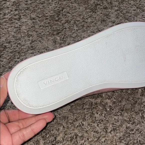 Vince Gabi Dipped Lace Up Women's White and Pink Sneakers