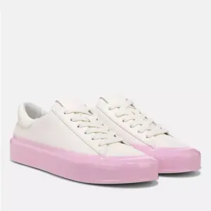 Vince Gabi Dipped Lace Up Women's White and Pink Sneakers