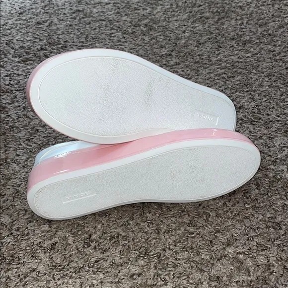 Vince Gabi Dipped Lace Up Women's White and Pink Sneakers