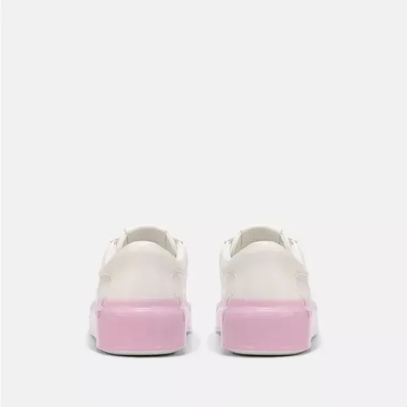 Vince Gabi Dipped Lace Up Women's White and Pink Sneakers