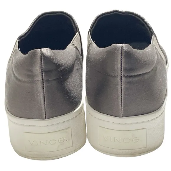 Vince Warren Women's Size 9M Shoes Silver Gray Velvet Low Top Platform Sneakers