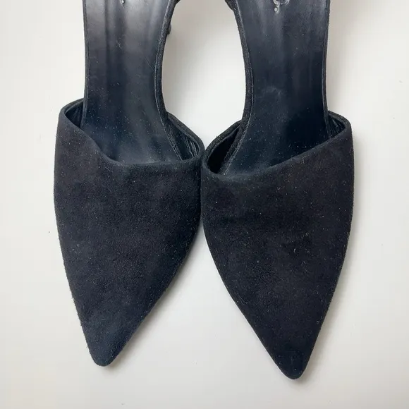 Vince Womens 8 39 Suede d'Orsay Heel Shoes In Black Color