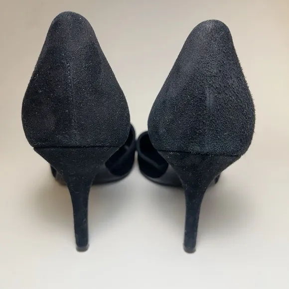 Vince Womens 8 39 Suede d'Orsay Heel Shoes In Black Color